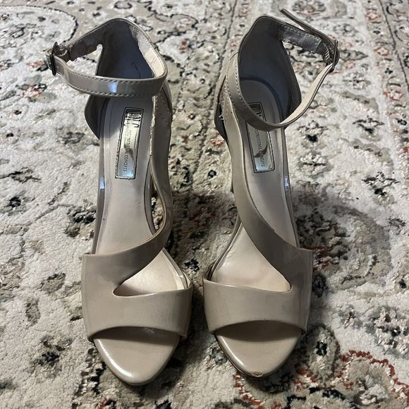 INC International Concepts Women's Suzi High Heel 5.5 Platform Sandal Oatmeal 7M - Picture 1 of 7